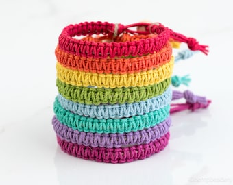 Hemp Macrame Bracelets, Wrist Bands, Friendship Bracelets - made to order - choose the colors