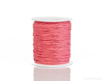 Waxed Cotton Cord  1mm, coral  100 yards
