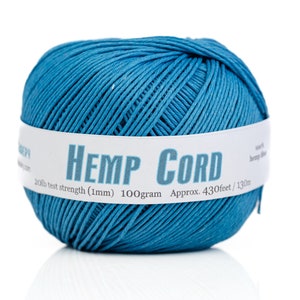 Turquoise Hemp Cord Ball -1mm- eco friendly  fiber