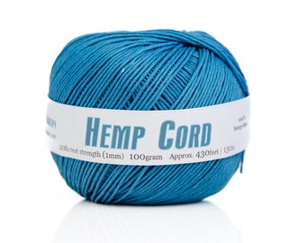 Turquoise Hemp Cord Ball -1mm- eco friendly  fiber