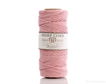 Vintage Pink Hemp Cord  1mm: 205 feet spool