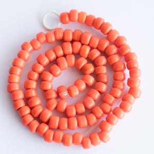 Orange Glass Crow Beads, large Hole Pony beads, crafts and jewelry supply - B3316