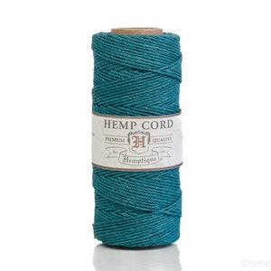 Hemp Cord Aquamarine 1mm 20lb weight for jewelry making