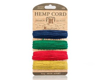 Colored Hemp Twine  Topaz sample card -CH46