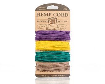 Jester Hemp Twine Sample Card: eco friendly craft  product   -CH49