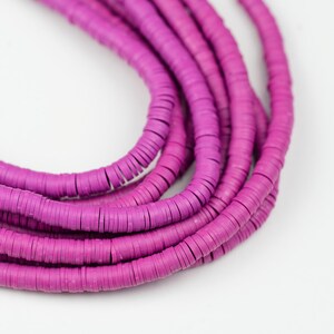 5 Strang lila Polymer Clay Scheiben Perlen – 6 mm | Halskette-Herstellungs-Versorgungsmaterial -B1045