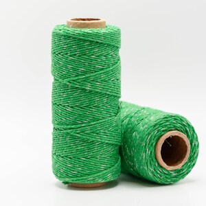 Green Metallic Hemp Bakers Twine