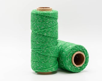 Green Metallic Hemp Bakers Twine