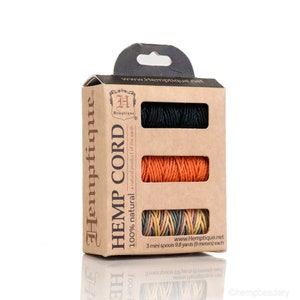 3 Mini Spools Hemp Thread  Gift Box