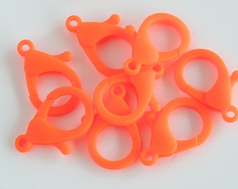 Large Plastic lobster claw clasps,  jewelry  supplies, 6 pieces -B3110