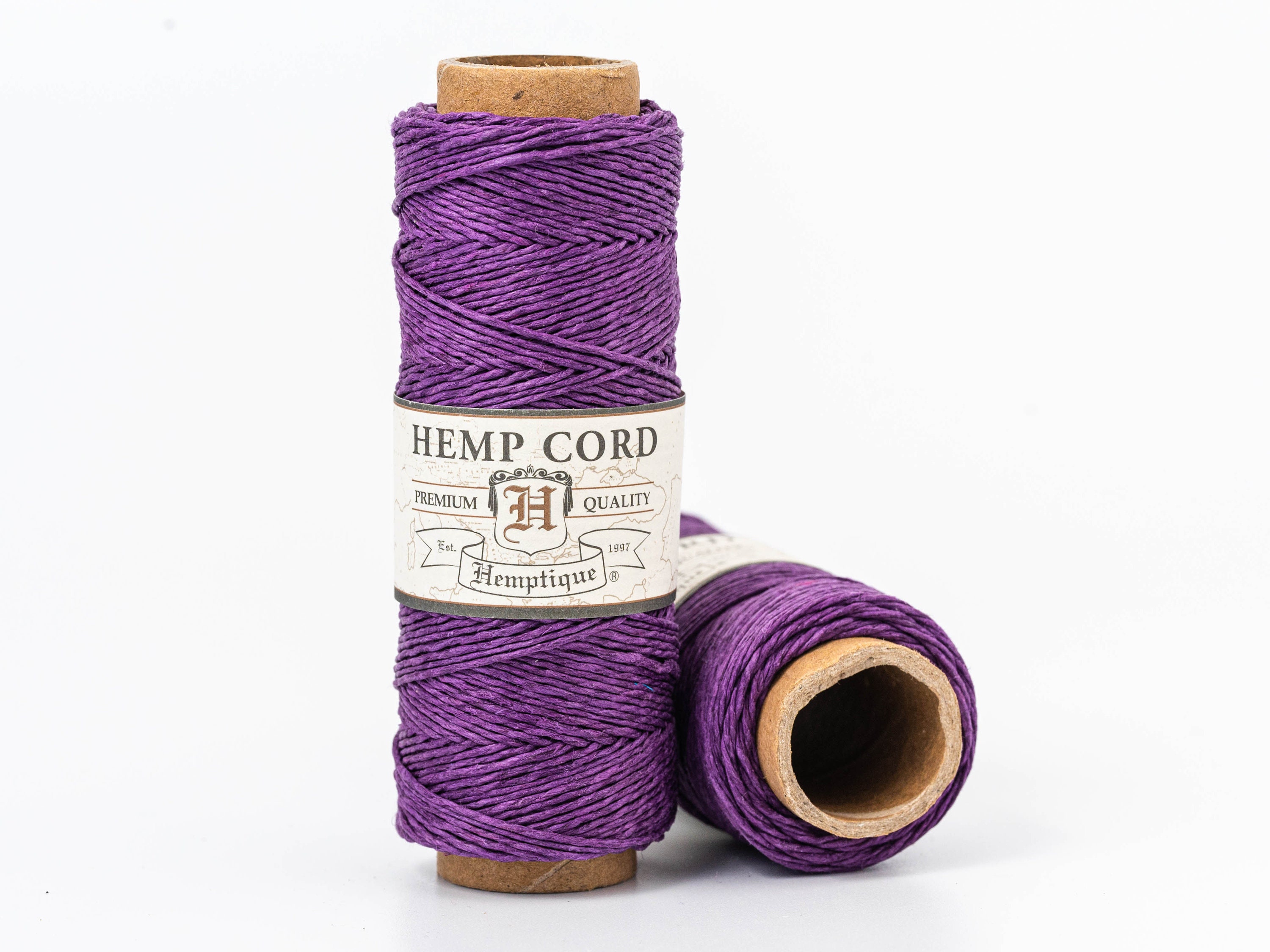 Purple Hemp Cord .5mm, micro macrame twine, thin hemp