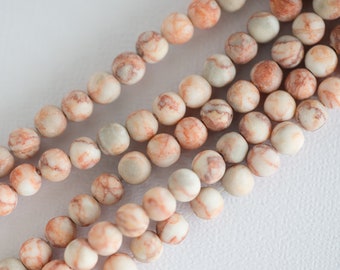 Round gemstone Beads 6mm - natural stone - jewelry making supply  -B2040