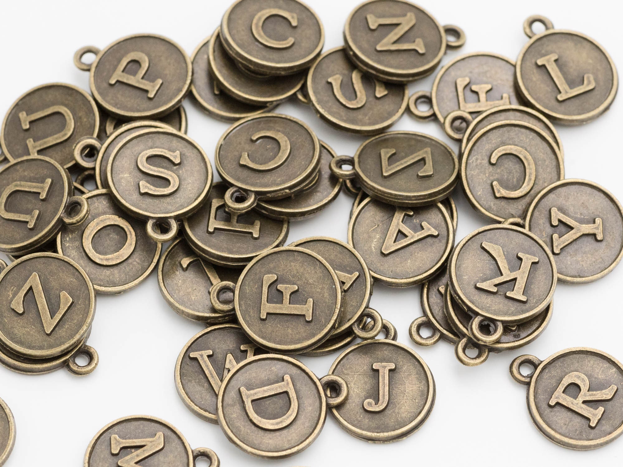 25 Mixed Letter Charms Bronze Pendant Typewriter - Etsy