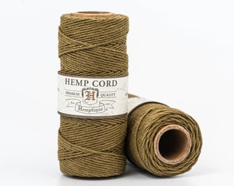 Sage Hemp Cord, 1mm, 205 feet,  Colored Hemp Cord,  green rope