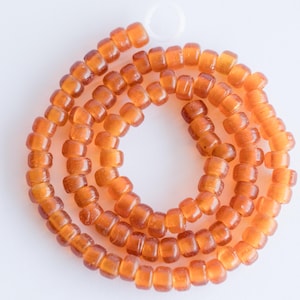 Gold Glass  Pony beads, India crow roller, crafts and jewelry supply - B3315