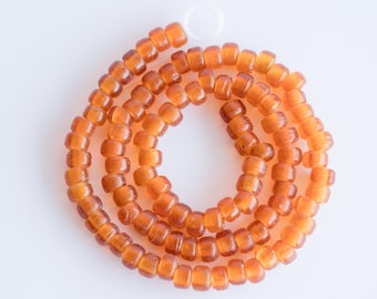 Gold Glass  Pony beads, India crow roller, crafts and jewelry supply - B3315