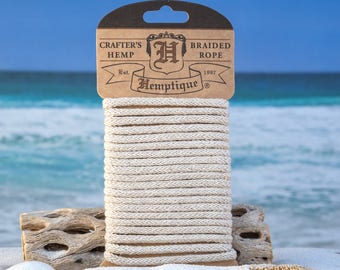 Natural Hemp Rope 4mm, Nautical Rope, Craft Twine, Braided Cord, Hemp Fiber -CH25