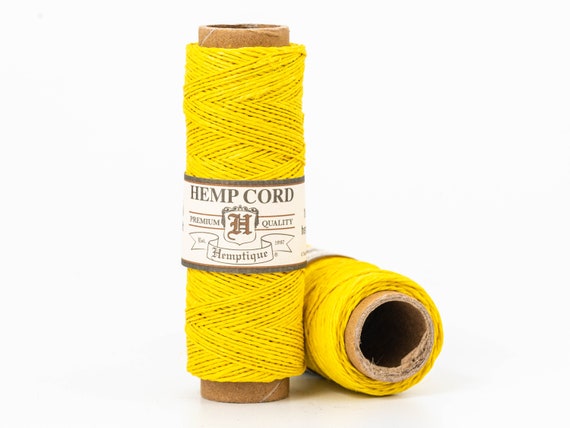 Yellow Hemp Twine .5mm, Gift Tag String, Eco Friendly Cord for small hole  beads