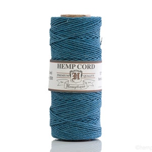 Vintage Blue Hemp Cord 1mm - 205 Feet roll