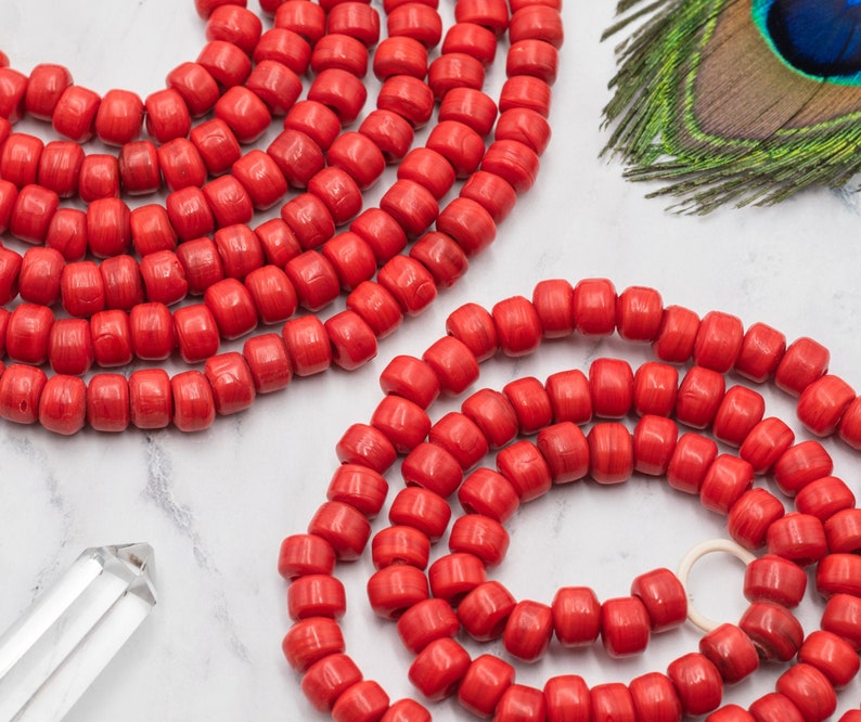 100 Red Crow Beads 9mm large 3mm Hole Glass Pony Beads Etsy