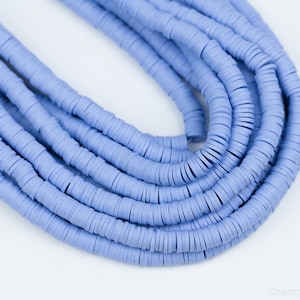Light Purple Polymer Clay  Disc Beads - 5 strands lot  -B2299