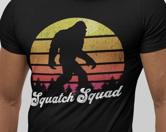 Bigfoot Lover Gift Tee, Big Foot Tshirt, Sasquatch Tee, Funny Sasquatch Shirt, Cool Yeti T-Shirt, Funny Squatch Squad Camping T Shirt