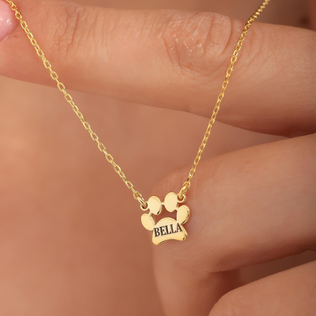 Sterling Silver Custom Paw Print Necklace: Pet Memorial Jewelry - Etsy