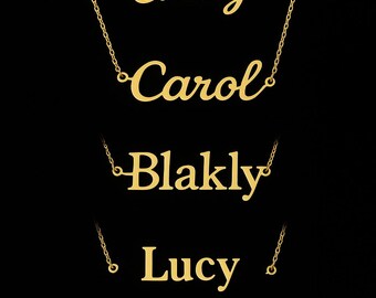 Personalized Gold Name Necklace with Spaced Letters, Custom Initial Necklace for Women, İnitial Name Necklace, Gift for Her, Dainty Necklace