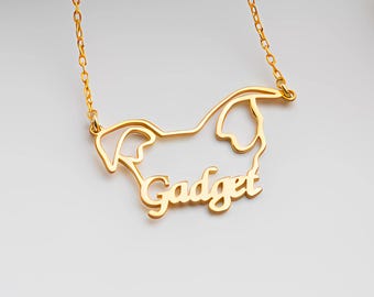 14K Gold Personalized Pet Necklace - Dog Memorial Jewelry, handmade jewelry