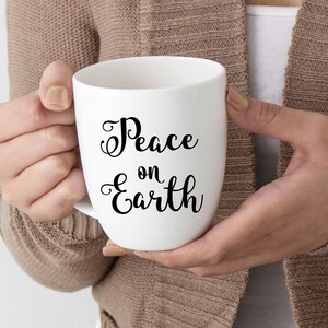 Peace On Earth SVG, Holiday Script Cut File (Digital Download)