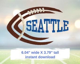 Diseño de bordado del Seattle Football para aficionados al fútbol americano