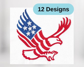 Patriotic embroidery designs for the 4th of July, 250th anniversary of America, instant download embroidery patterns