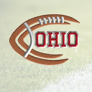 Ohio State football embroidery design, sports embroidery file, diy football fan gift, collage football pattern, Buckeyes football file