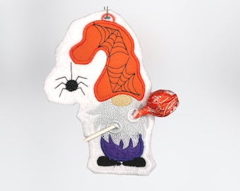 Halloween Gnome Lollipop Holder ITH Embroidery Design (5x7)