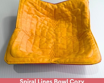 Bowl Cozy In the Hoop Machine Embroidery Design, Spiral Quilted