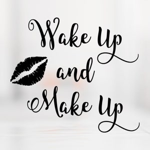 Acorde e faça maquiagem svg para Cricut, arquivo de corte Beauty Svg, Glamour Svg para bolsas de cosméticos, presente faça você mesmo para mãe de concurso, presente faça você mesmo para adolescentes, bolsa de maquiagem
