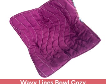 Bowl Cozy Embroidery Design wavy lines, Quilted Kitchen in the hoop embroidery Pattern