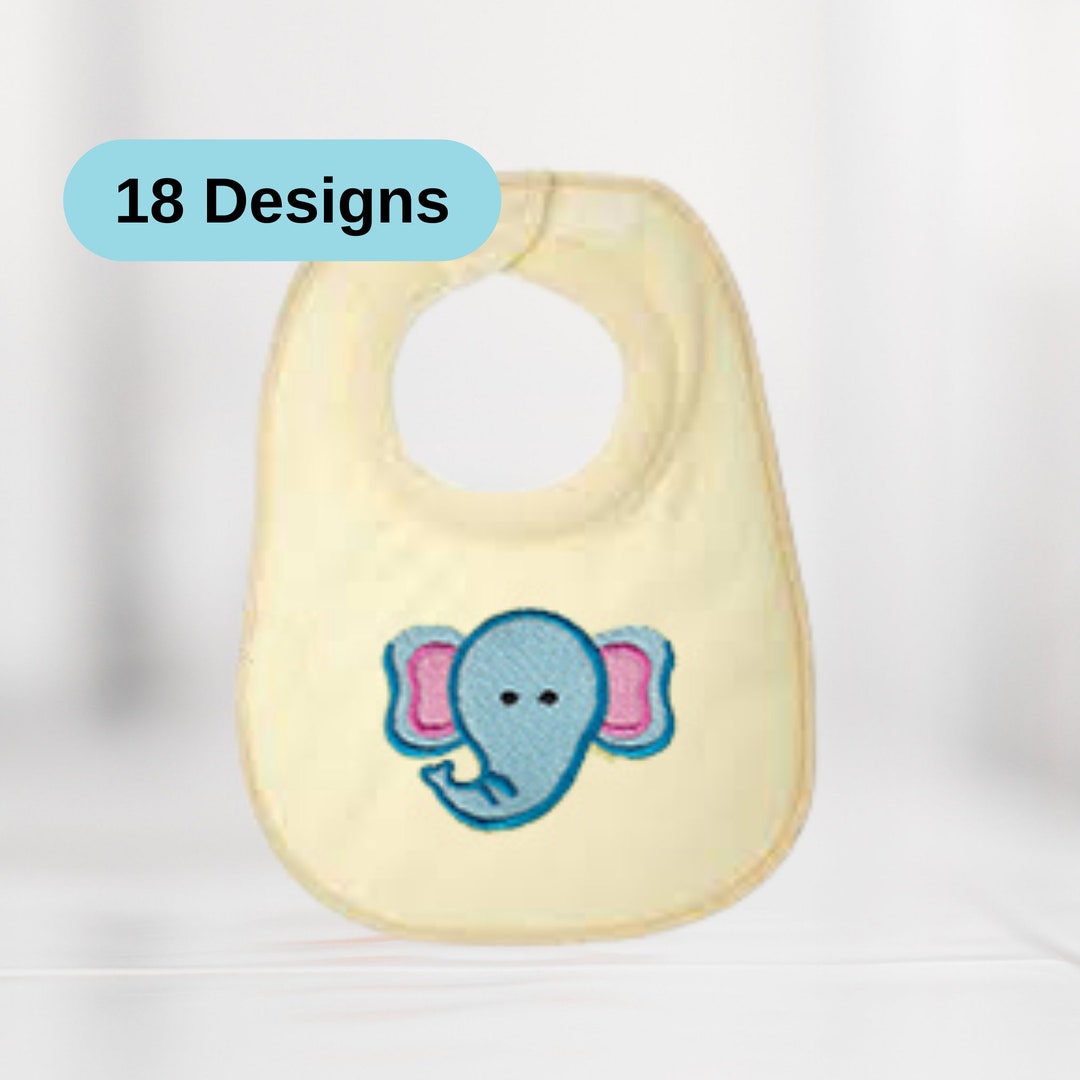 Cute Baby Animal Machine Embroidery Designs for Diy Baby Bibs! All 18 ...