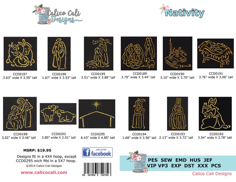 Nativity Embroidery Designs Bundle Religious Embroidery Etsy