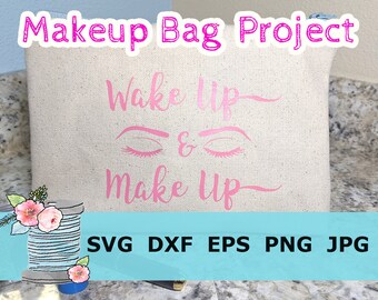 Make Up Bag SVG, make up bag svg, étui cosmétique diy svg, sac de maquillage diy