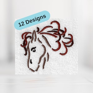 Horse embroidery designs for Western Decor and Western Wear