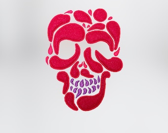 Desenho de aplique de caveira mexicana para bordado, arquivo de esqueleto para o Halloween (bastidor 7x12)