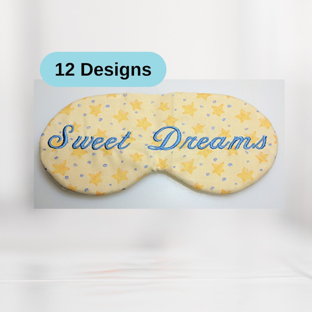 Sleep Mask Embroidery Patterns, ITH Embroidery Design, 12 Spa Eye Mask