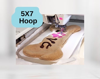 Dog Bone Toy Embroidery Designs, ITH Project (5X7 Hoop)