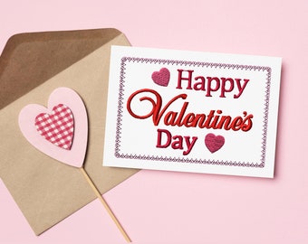 In the hoop Valentine&#39;s day Card machine embroidery design