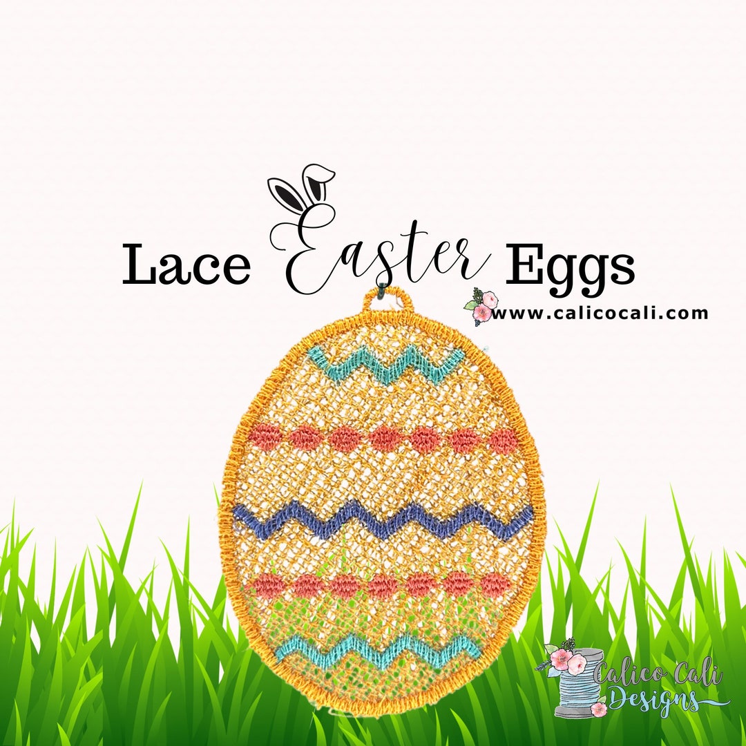 Lace Egg Embroidery Design for Easter, FSL Easter Egg Embroidery File ...