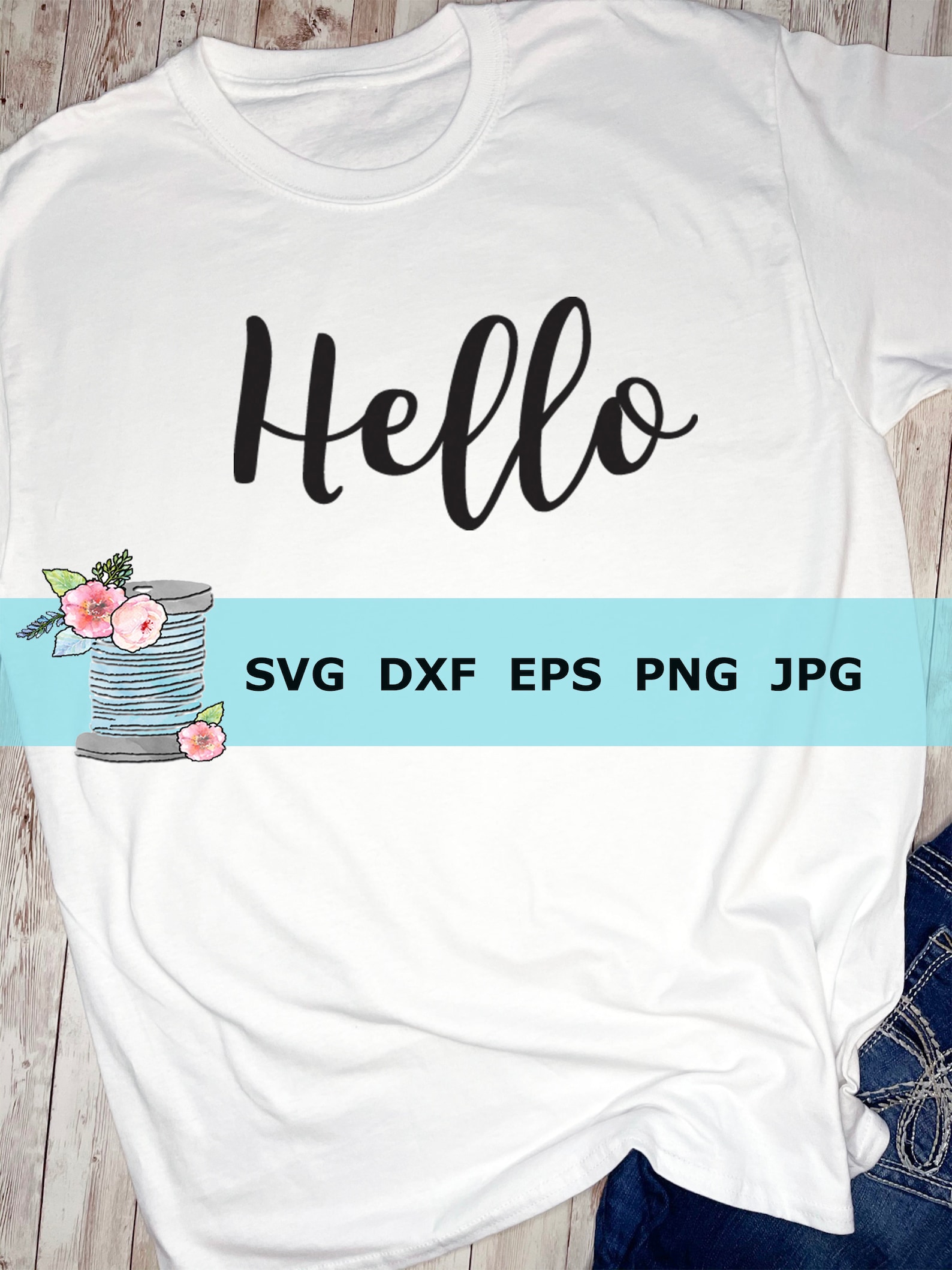 Hello Svg, Script SVG, Hello Cursive Svg, Hand Lettered Svg Cut File ...