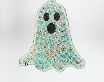 Mylar Lace Ghost Ornament, In the Hoop Embroidery Design (Digital Download)