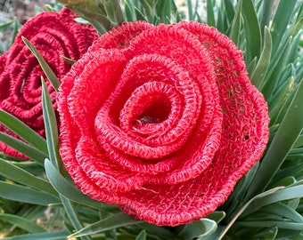 Diseño de rosa para bordado a máquina 3D FSL, flor independiente, decoración del hogar (aro de 4x4)
