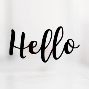 Bonjour svg, script SVG, Bonjour cursive svg, fichier de coupe svg lettrage à la main, décoration de ferme bricolage, décoration cottagecore, enseigne de porte d'entrée, enseigne de porche